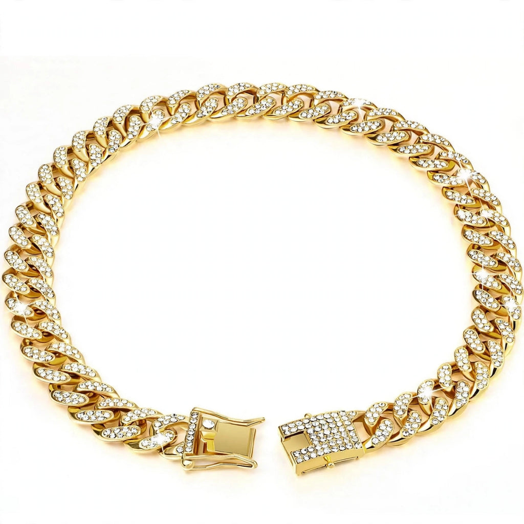 Collar dorado con piedras 